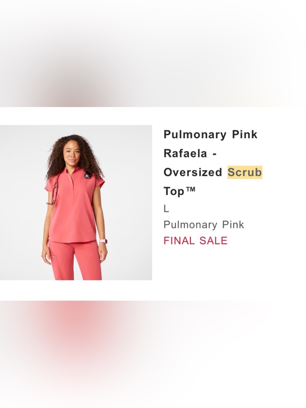 FIGS Rafaela Oversized scrub top - pulmonary pink